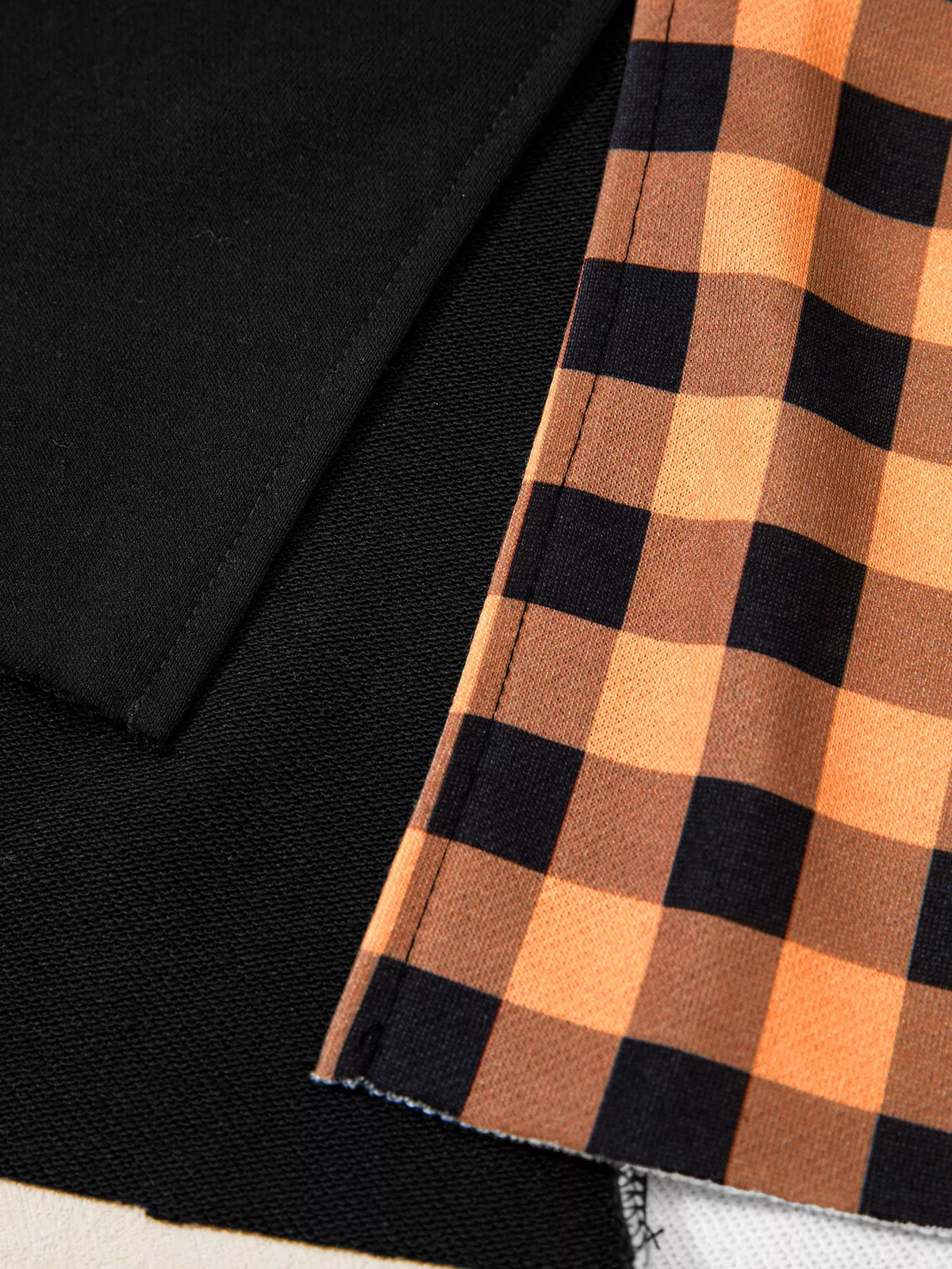 Patchwork Plaid Pumpkin Face Long Sleeve Top – Mayce Halloween Edit