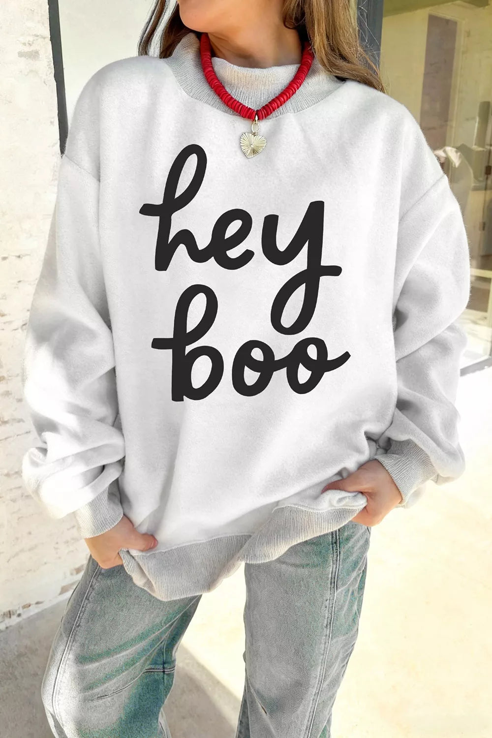 Reversible Halloween Graphic Mock Neck Tunic Sweatshirt – Mayce Halloween Edit