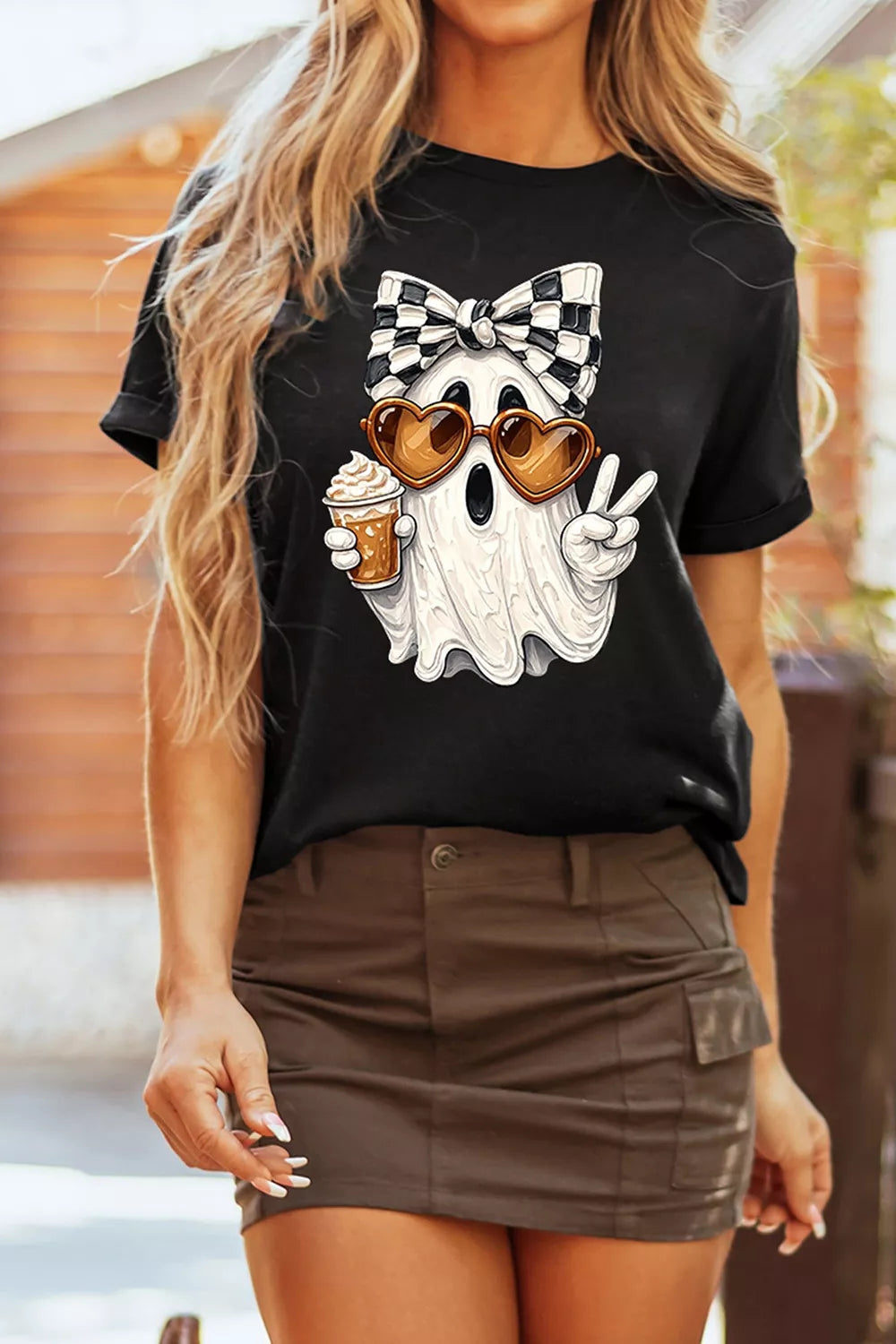 Full Size Halloween Ghost Graphic Short Sleeve T-Shirt Plus Size – Mayce Halloween Edit