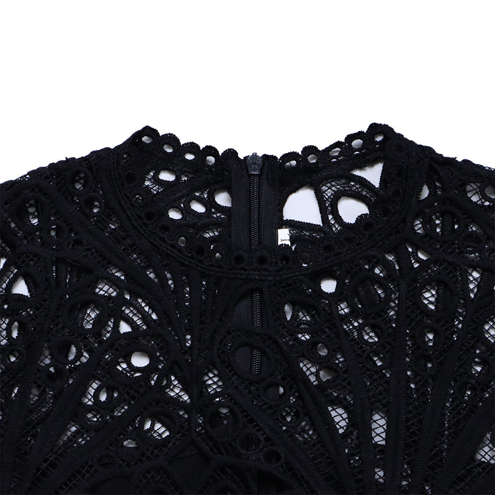 Lace Pleated Midi Dress – Scarlett