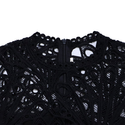 Lace Pleated Midi Dress – Scarlett