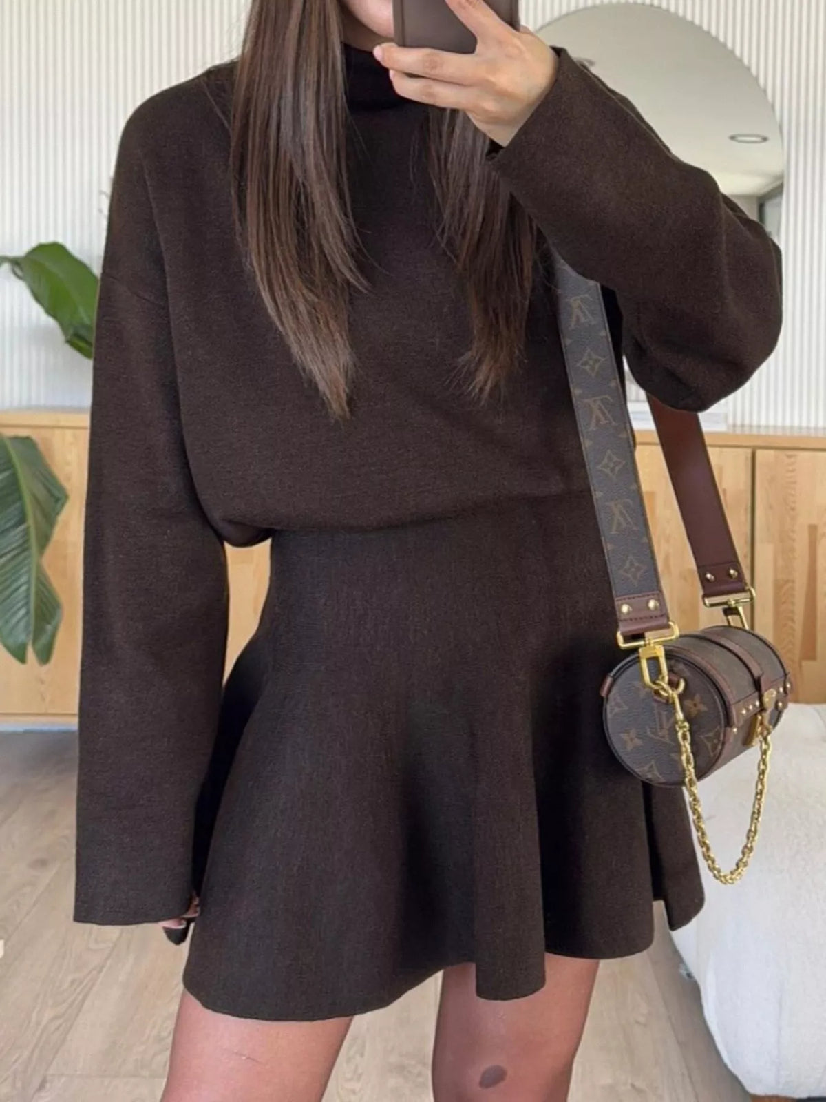 Elise Mock Neck Knit Top & Flared Skirt Set by Mayce Elegante — product image 9