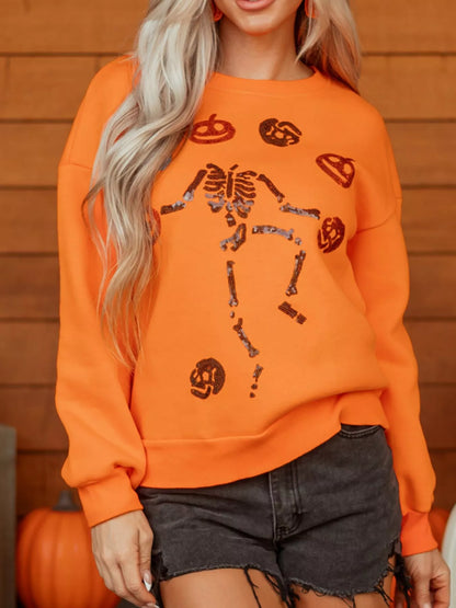 Dancing Critters Sequin Halloween Crew-Neck Sweatshirt – Mayce Halloween Edit