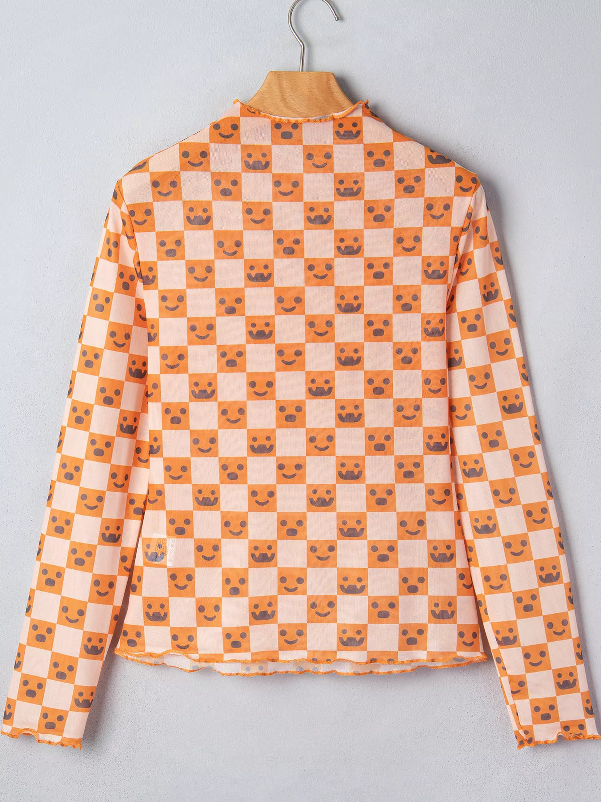 Abstract Halloween Pattern Long Sleeve Mock Neck Blouse – Mayce Halloween Edit