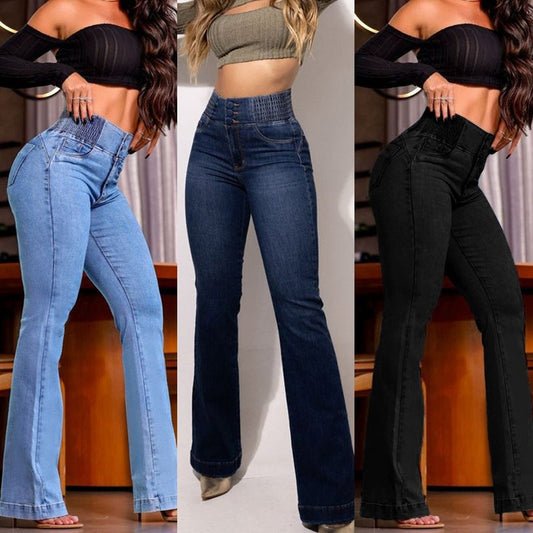 Stretch Flare Jeans with High Waist