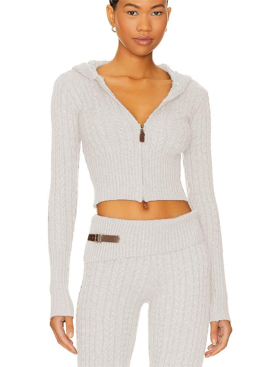 Maycee Elegante Signature Cable Knit Hooded Set