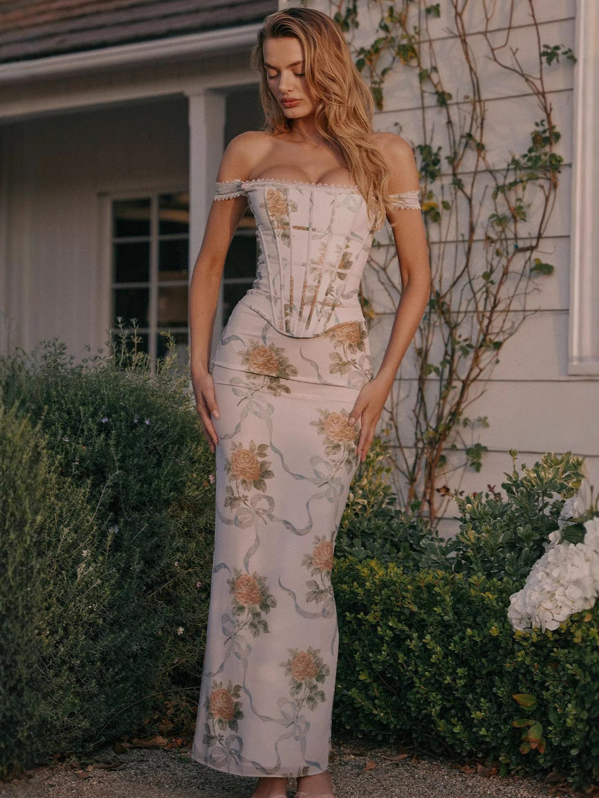 Aurora Floral Midi Elbise