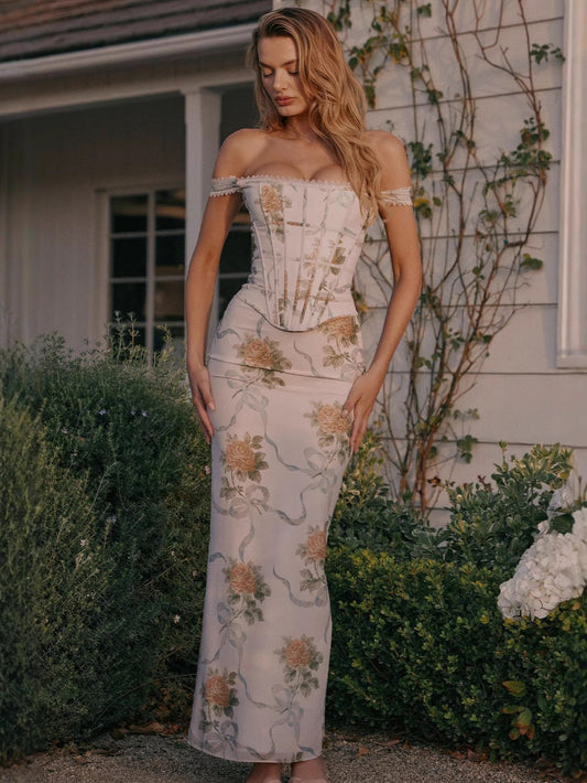 Aurora Floral Midi Elbise