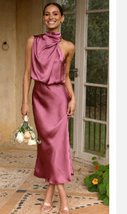 Aurelia Satin Midi Dress