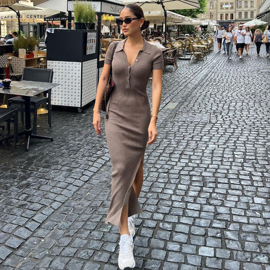 Emilia Polo Yaka Triko Elbise