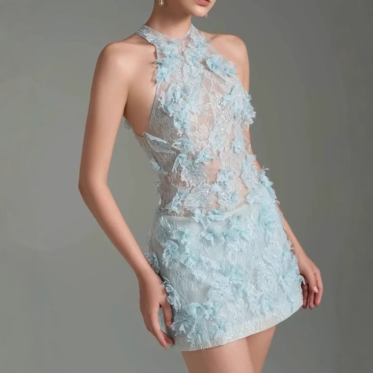 Blossom Lace Mini Elbise