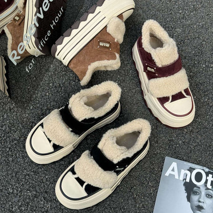Shearling Lined Platform Sneakers