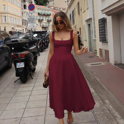 Bella Saten Maxi Elbise