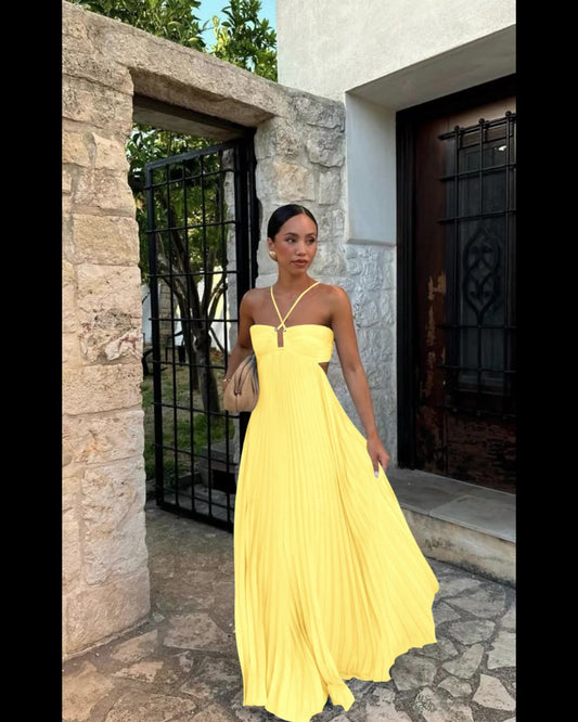 Mayce® Elegante | Celeste  Maxi Elbise