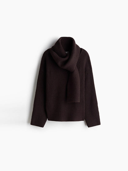 Scarlett Scarf-Neck Signature Knit