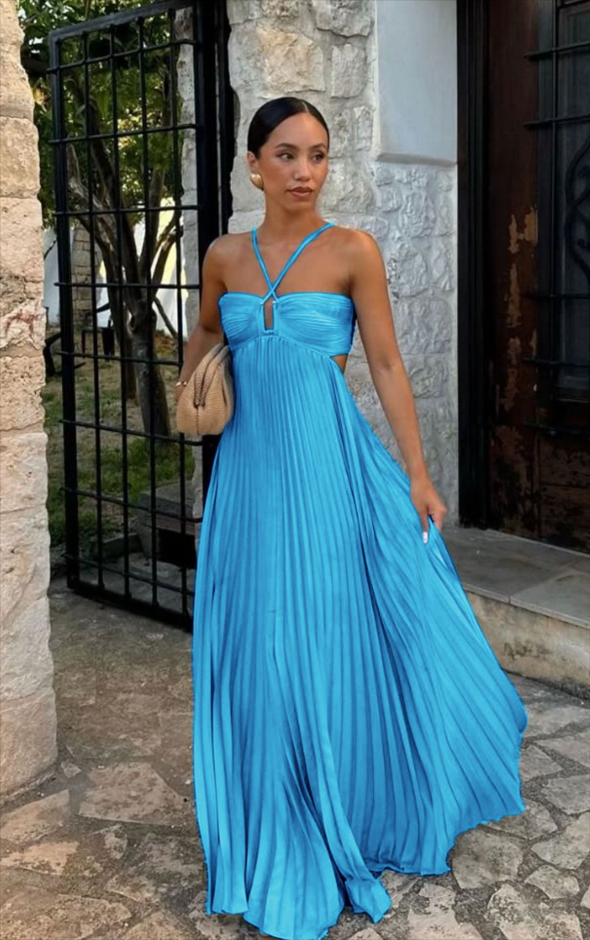 Mayce® Elegante | Celeste  Maxi Elbise