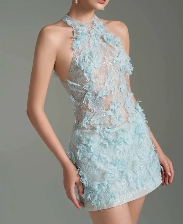 Blossom Lace Mini Elbise
