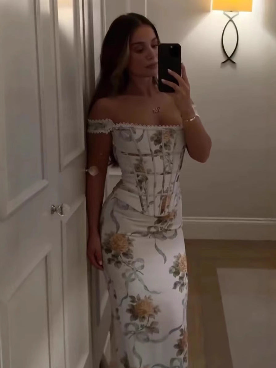 Aurora Floral Midi Elbise