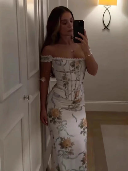Aurora Floral Midi Elbise