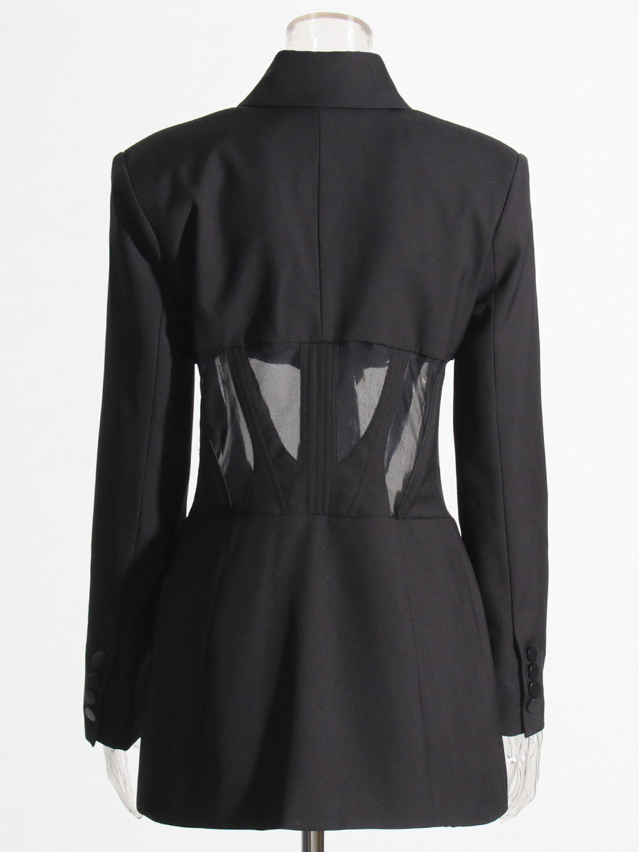 Mayce Elegante ™ | Blair V-Neck Corset Detail Blazer