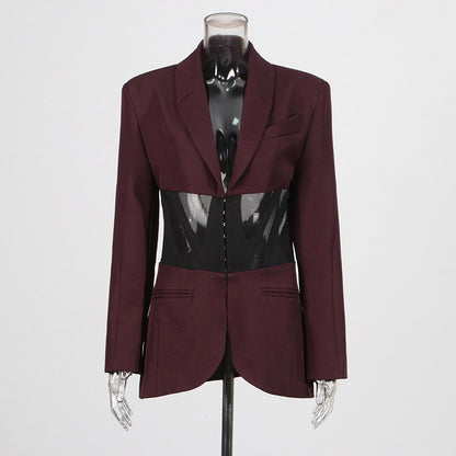 Mayce Elegante ™ | Blair V-Neck Corset Detail Blazer