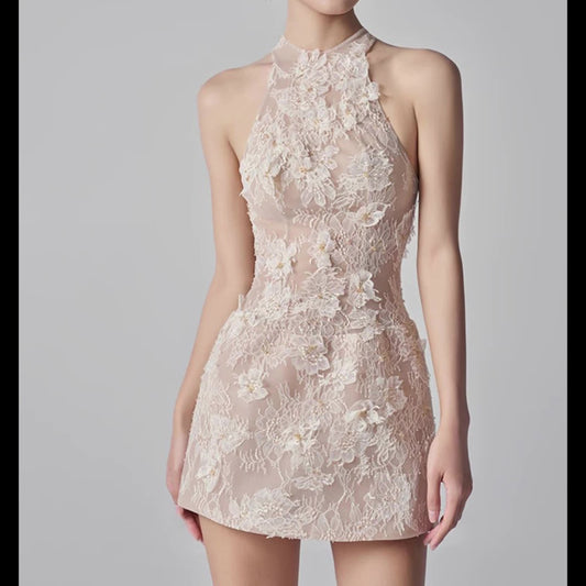 Blossom Lace Mini Elbise