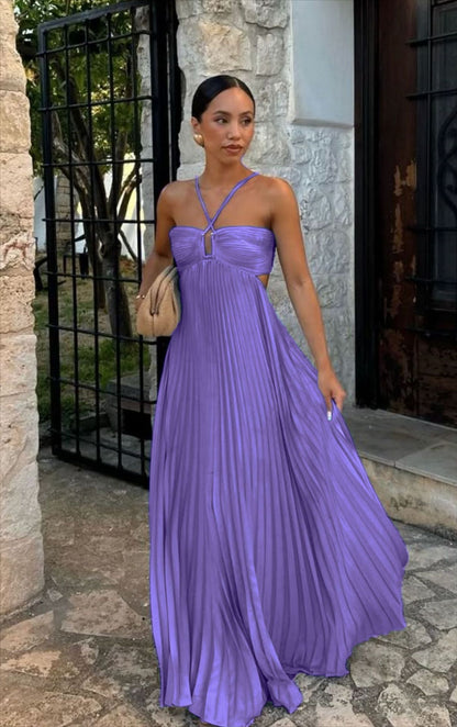 Mayce® Elegante | Celeste  Maxi Elbise