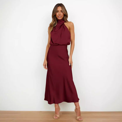 Aurelia Saten Midi Elbise