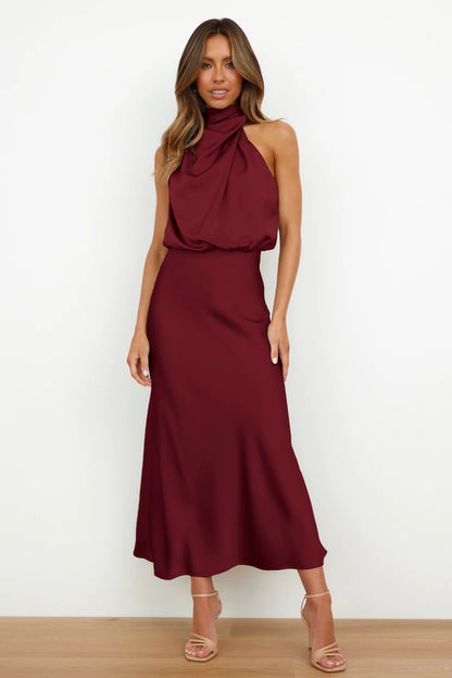 Aurelia Saten Midi Elbise