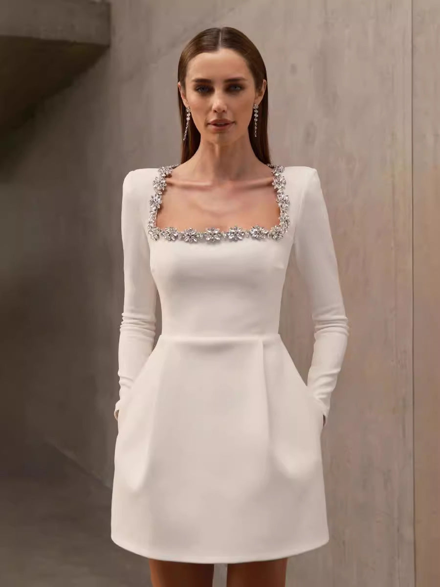 Isabella Crystal Detaylı Mini Elbise