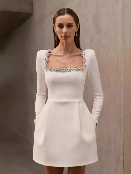 Isabella Crystal Detaylı Mini Elbise