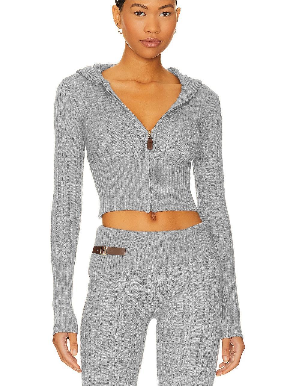 Maycee Elegante Signature Cable Knit Hooded Set
