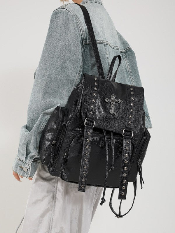 Mayce Elegante ™  | SKYLAR Studded PU Leather Backpack