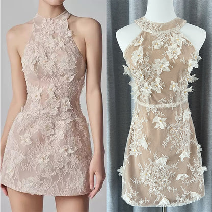 Blossom Lace Mini Elbise