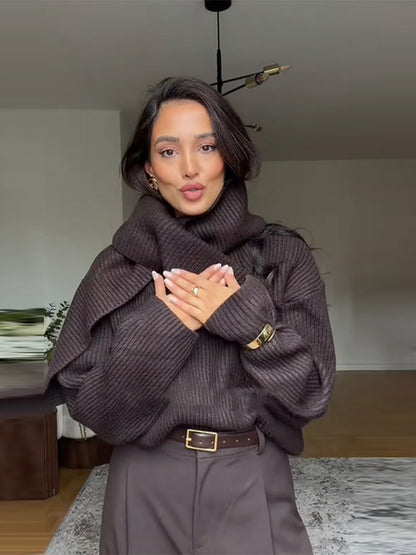 Scarlett Scarf-Neck Signature Knit