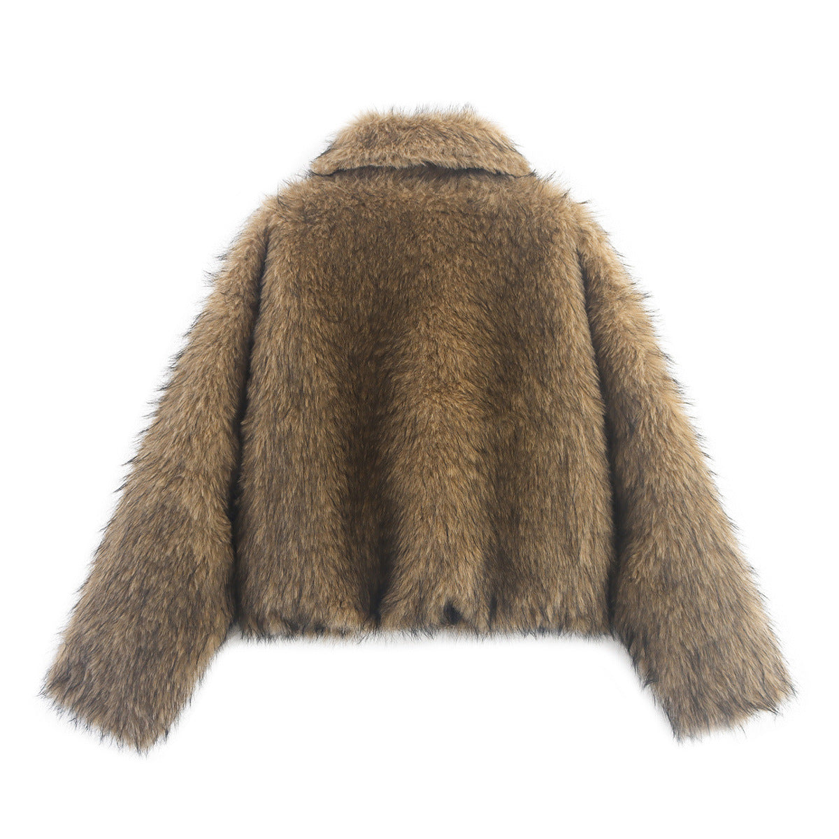 Mayce Elegante ™ | Faux Fur Collar Short Faux Fur Coat