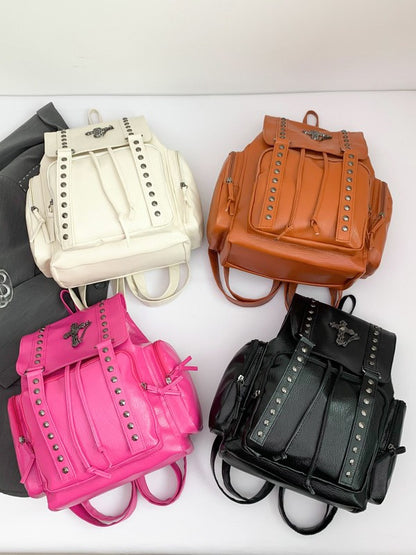 Mayce Elegante ™  | SKYLAR Studded PU Leather Backpack