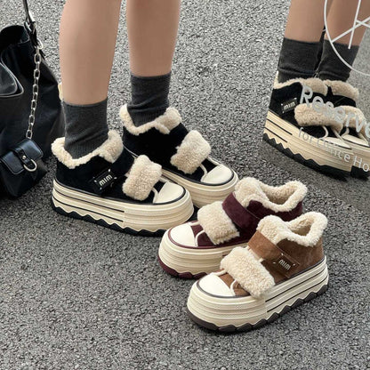 Shearling Lined Platform Sneakers