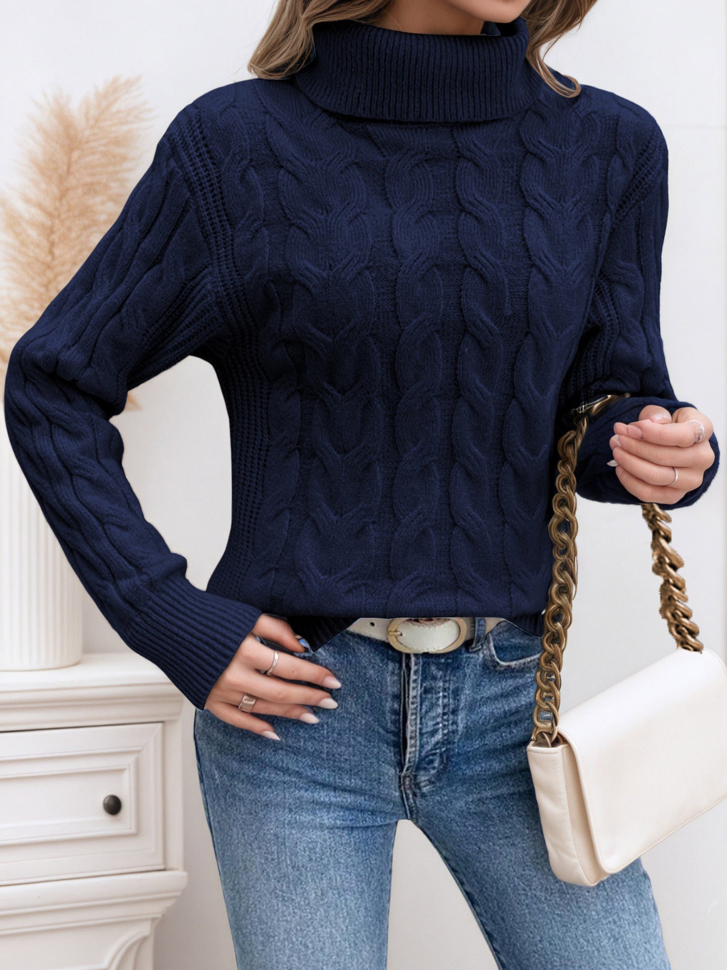 Mayce Elegante™ | Milano Knit Turtleneck Sweater