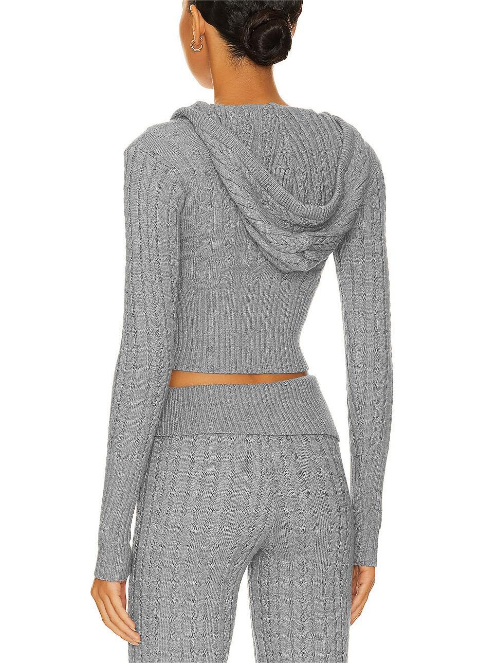 Maycee Elegante Signature Cable Knit Hooded Set