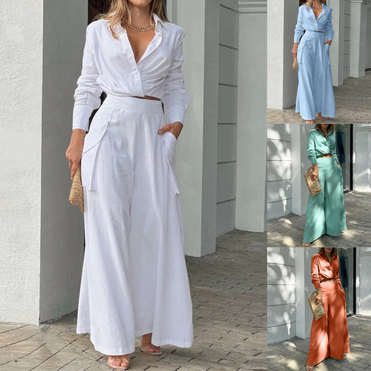 Amara Satin Long Dress Set