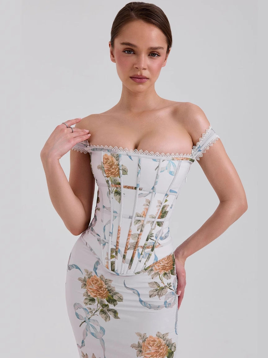 Aurora Floral Midi Elbise