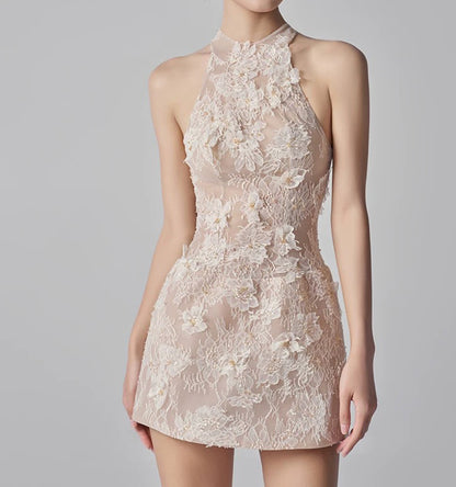 Blossom Lace Mini Elbise
