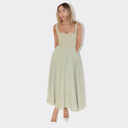 Bella Saten Maxi Elbise