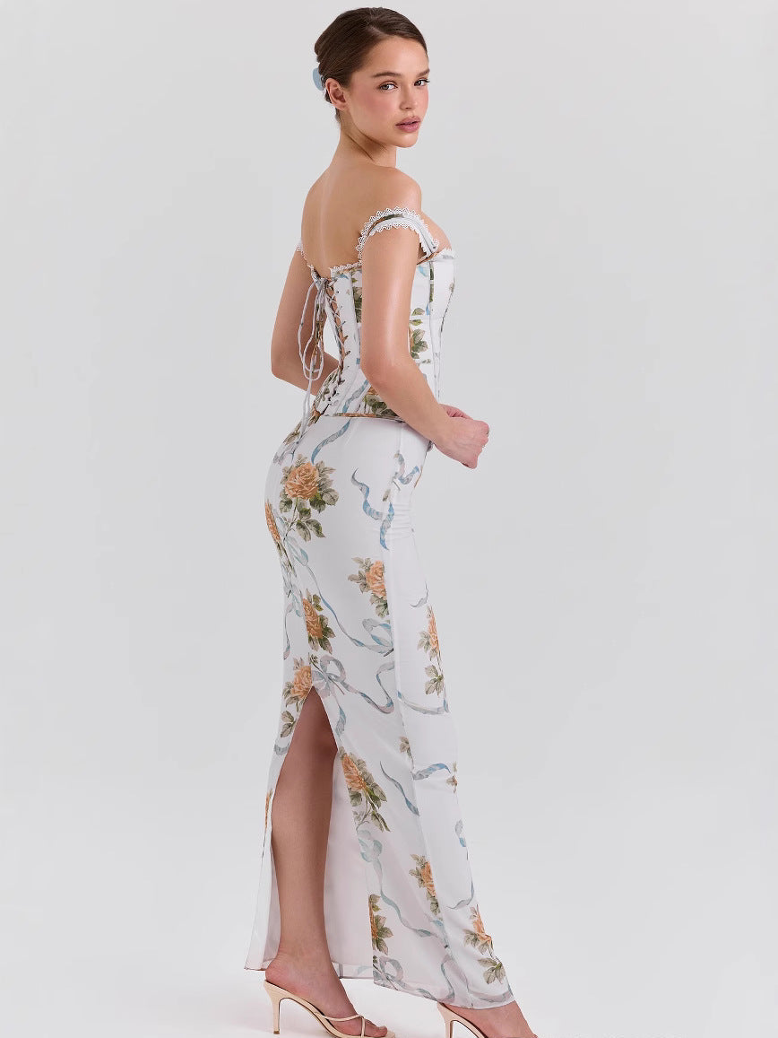Aurora Floral Midi Elbise