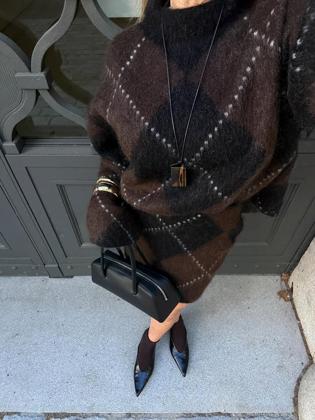 Argyle Patterned Soft Knit Set