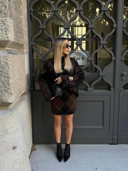 Argyle Patterned Soft Knit Set