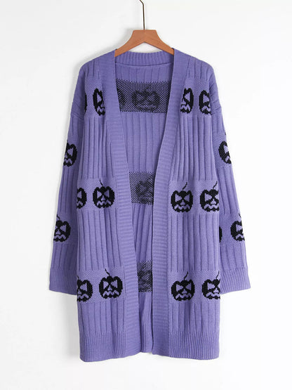 Halloween Pumpkin Open Front Knit Cardigan – Mayce Halloween Edit