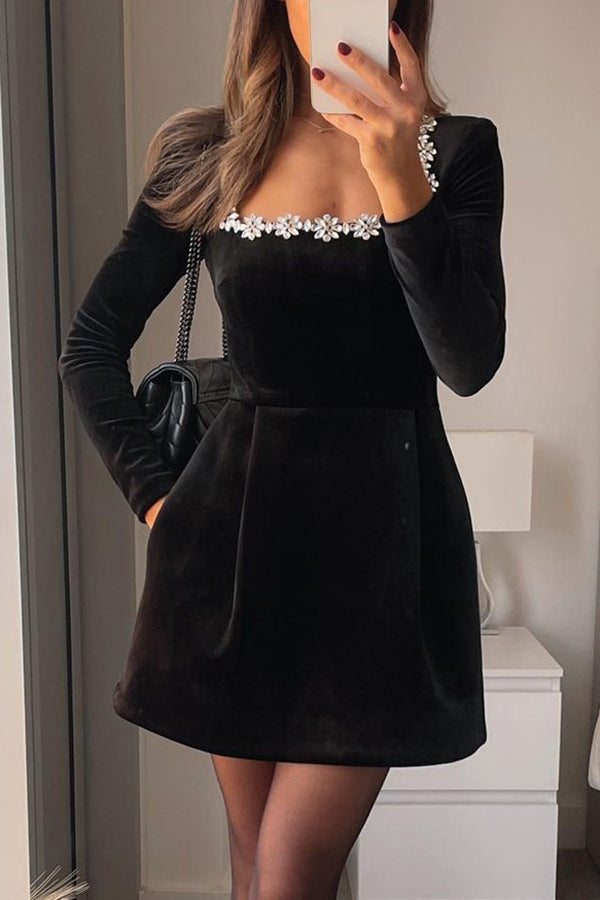 Isabella Crystal Detaylı Mini Elbise