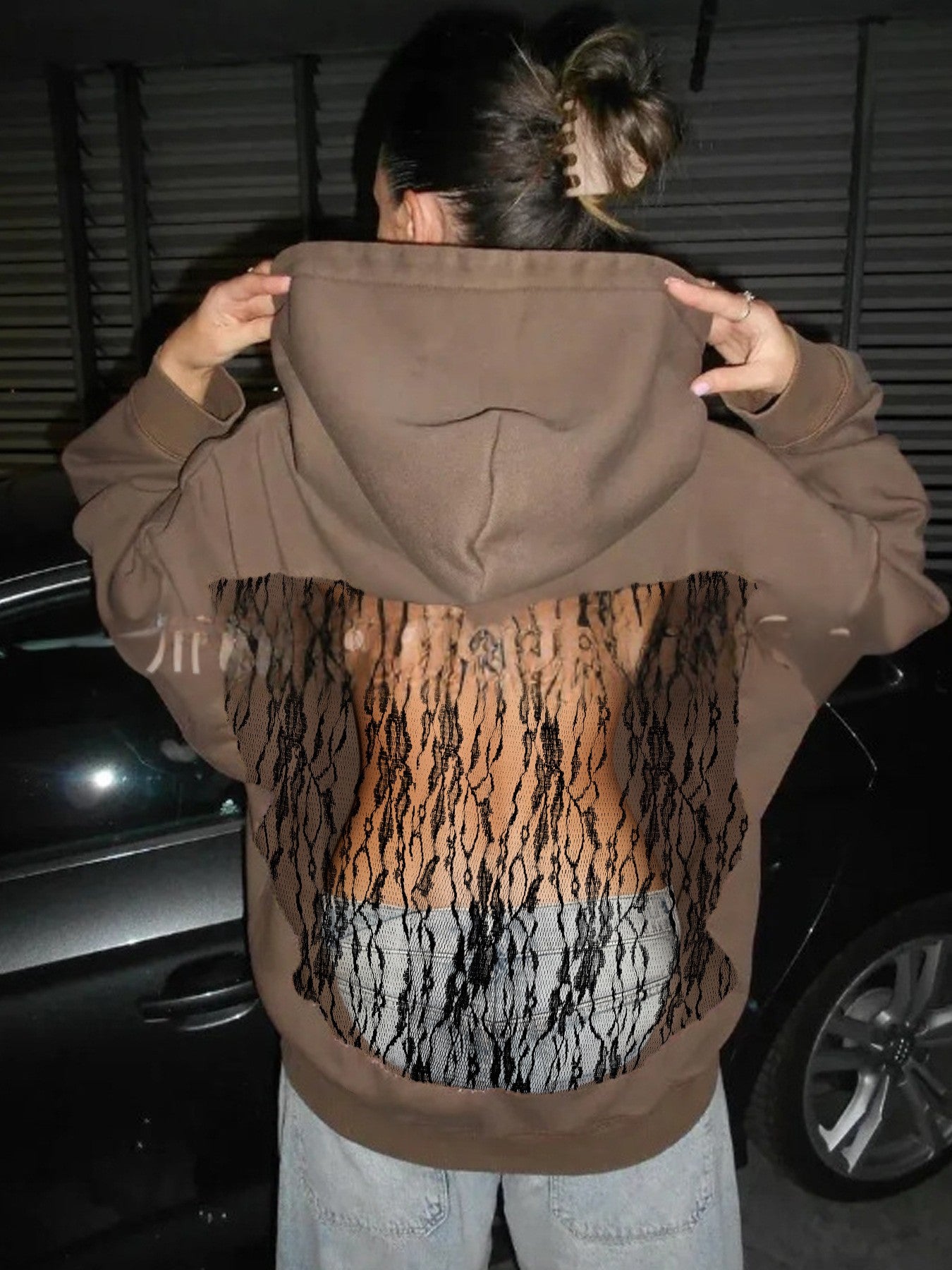 Harper Open Back Mesh Hoodie